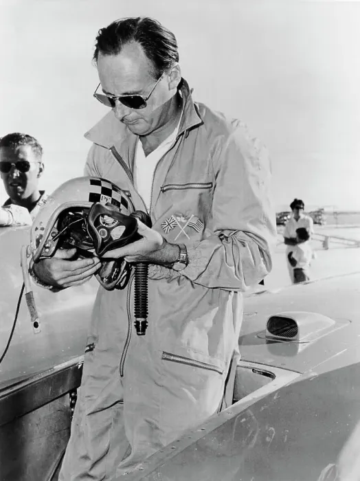 Framed Print : Donald Campbell at Bonneville Salt Flats, Utah, 1960