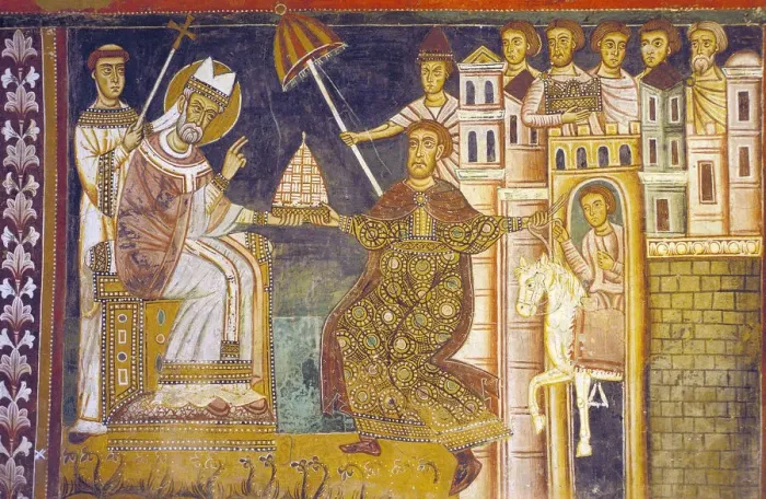 Framed Print : The Donation of Constantine. Artist: Anonymous Framed Print : The Donation of Constantine. Artist: Anonymous