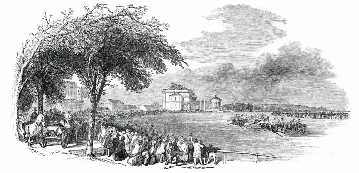 Framed Print : Doncaster Race-Course, 1850. Creator: Unknown Framed Print : Doncaster Race-Course, 1850. Creator: Unknown