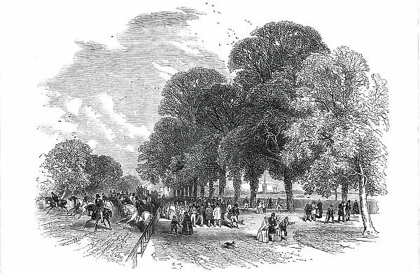 Doncaster Races - the Road to the Course, 1850. Creator: Edmund Evans