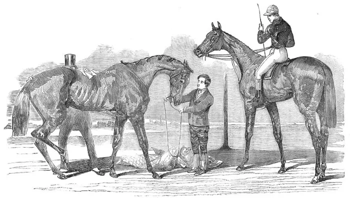 Framed Print : The Doncaster Winners: St. Leger - Knight of St. George'; Doncaster Cup - Virago, 1854. Creator: Unknown. The Doncaster Winners: St. Leger - Knight of St. George'; Doncaster Cup - Virago, 1854. Creator: Unknown Framed Print : The Doncaster Winners: St. Leger - Knight of St. George'; Doncaster Cup - Virago, 1854. Creator: Unknown. The Doncaster Winners: St. Leger - Knight of St. George'; Doncaster Cup - Virago, 1854. Creator: Unknown