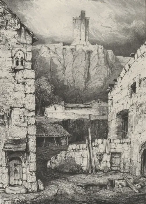 Framed Print : Donjon du Chateau de Polignac, 1830. Creator: Godefroy Engelmann Framed Print : Donjon du Chateau de Polignac, 1830. Creator: Godefroy Engelmann
