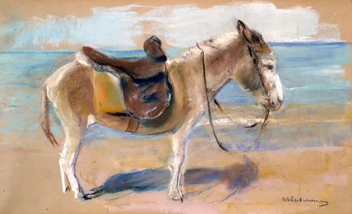 Framed Print : Donkey on the beach of Noordwijk, 1908. Creator: Liebermann, Max (1847-1935) Framed Print : Donkey on the beach of Noordwijk, 1908. Creator: Liebermann, Max (1847-1935)