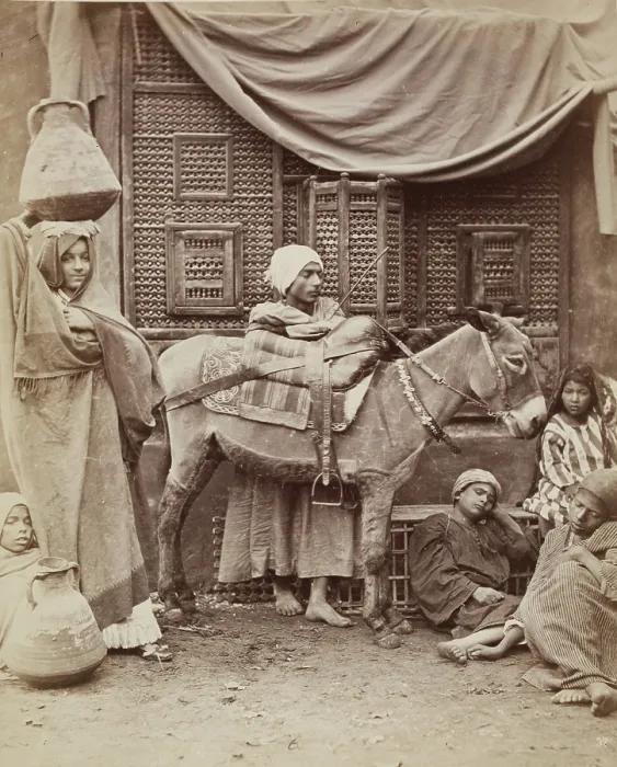 Framed Print : Donkey Boys, 19th century. Creator: Anon Framed Print : Donkey Boys, 19th century. Creator: Anon