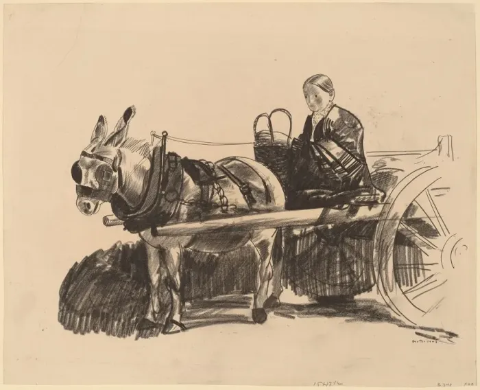 Framed Print : The Donkey Cart, 1922. Creator: George Wesley Bellows Framed Print : The Donkey Cart, 1922. Creator: George Wesley Bellows