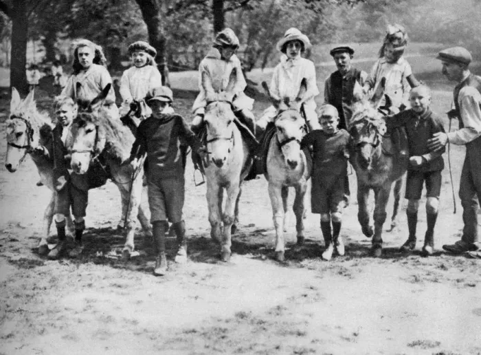 Framed Print : A donkey ride on a bank holiday on Hamstead Heath, London, 1926-1927 Framed Print : A donkey ride on a bank holiday on Hamstead Heath, London, 1926-1927