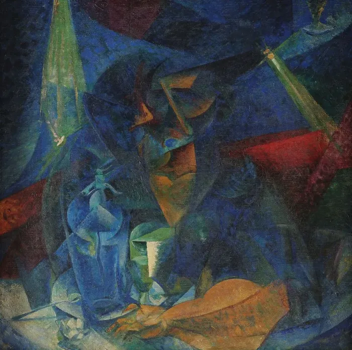 Framed Print : Donna al caffe - Compenetrazione di luci e piani, 1912-1914. Creator: Boccioni; Umberto (1882-1916) Framed Print : Donna al caffe - Compenetrazione di luci e piani, 1912-1914. Creator: Boccioni; Umberto (1882-1916)