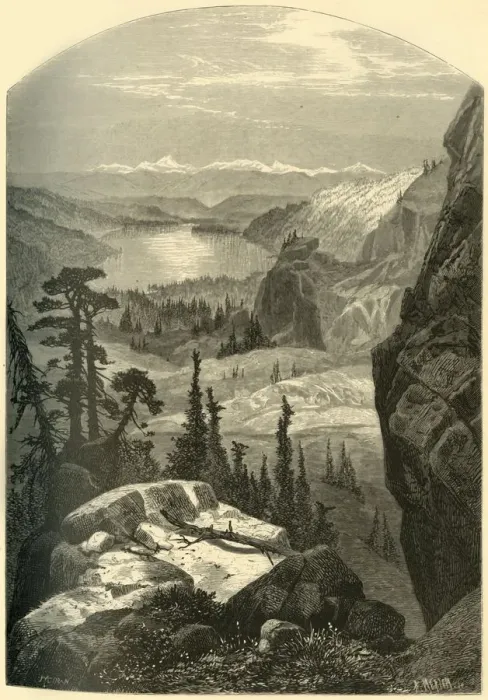 Framed Print : Donner Lake, Nevada, 1874. Creator: A. Measom Framed Print : Donner Lake, Nevada, 1874. Creator: A. Measom