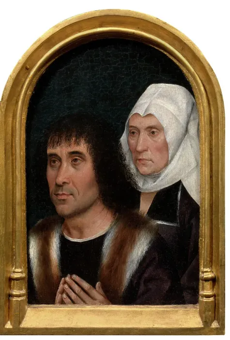 Framed Print : Two Donors, 1500. Creator: Anon Framed Print : Two Donors, 1500. Creator: Anon