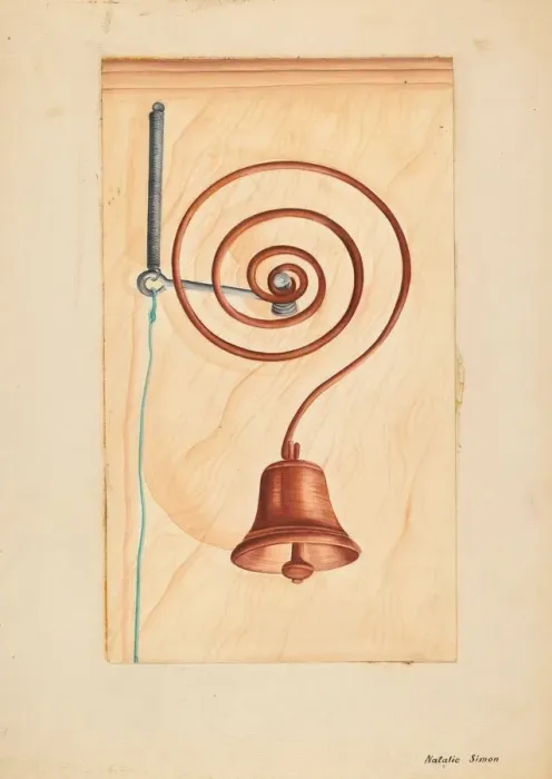 Framed Print : Door Bell, c. 1937. Creator: Natalie Simon Framed Print : Door Bell, c. 1937. Creator: Natalie Simon