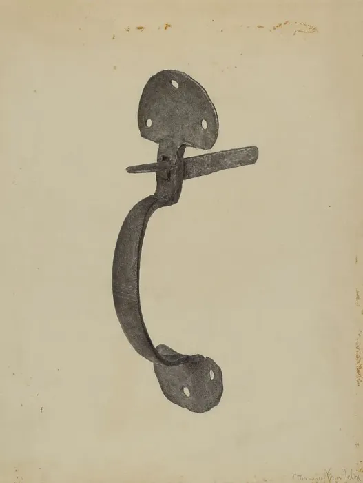 Framed Print : Door Handle, c. 1938. Creator: Maurice Van Felix Framed Print : Door Handle, c. 1938. Creator: Maurice Van Felix