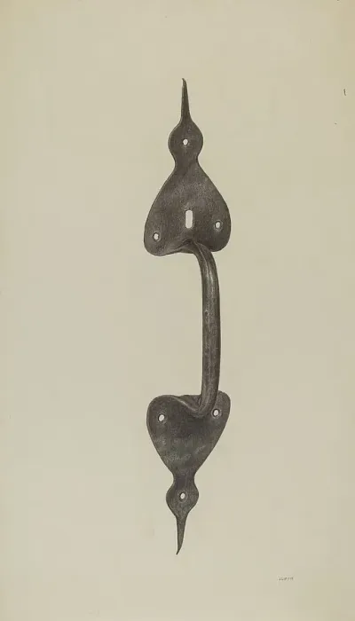 Framed Print : Door Handle, c. 1941. Creator: Jacob Lipkin Framed Print : Door Handle, c. 1941. Creator: Jacob Lipkin