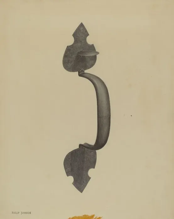 Framed Print : Door Handle with Thumb Press, c. 1937. Creator: Philip Johnson