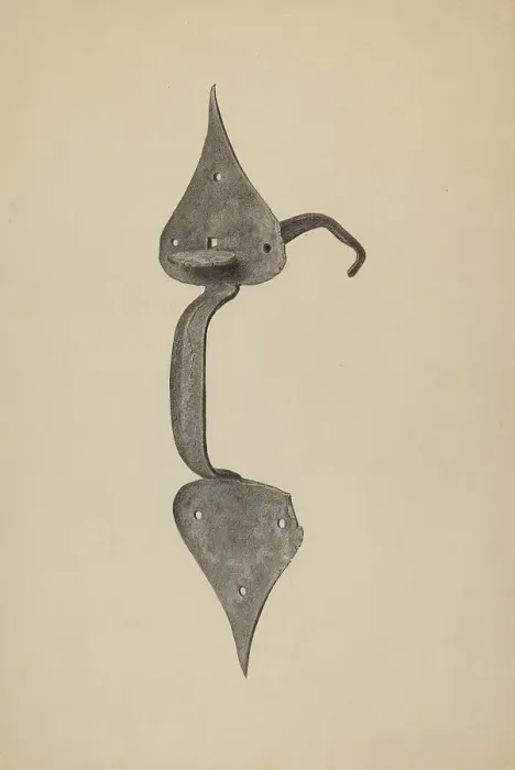 Framed Print : Door Handle with Thumb Press, c. 1938. Creator: Jack Staloff
