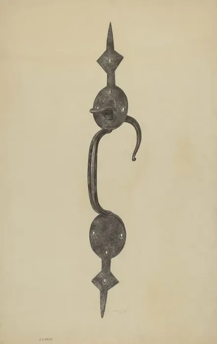 Framed Print : Door Handle with Thumb Press, c. 1939. Creator: Jacob Lipkin