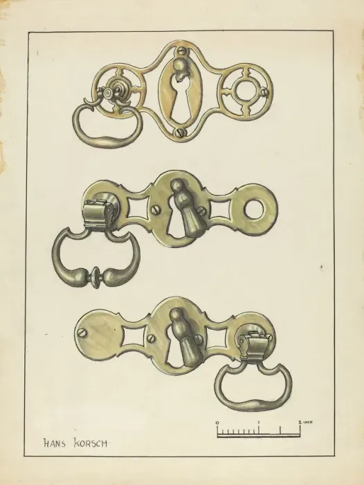 Framed Print : Three Door Handles, 1935 / 1942. Creator: Hans Korsch Framed Print : Three Door Handles, 1935 / 1942. Creator: Hans Korsch