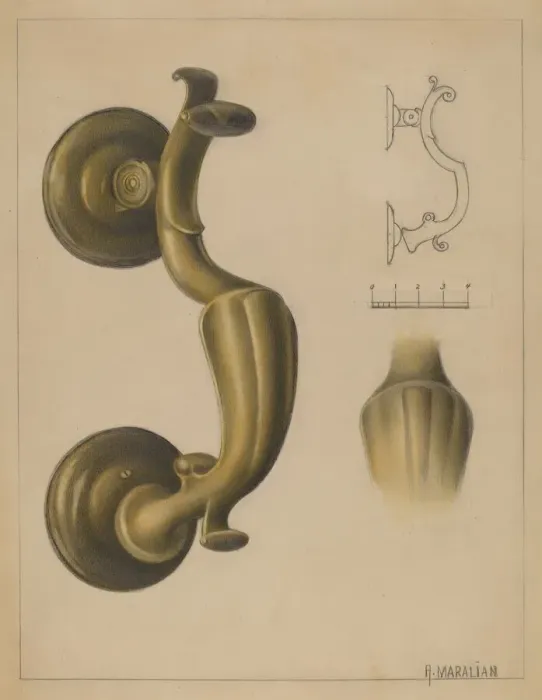 Framed Print : Door Knocker, c. 1936. Creator: Arsen Maralian Framed Print : Door Knocker, c. 1936. Creator: Arsen Maralian