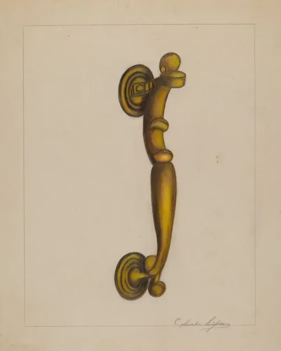Framed Print : Door Knocker, c. 1936. Creator: Columbus Simpson Framed Print : Door Knocker, c. 1936. Creator: Columbus Simpson