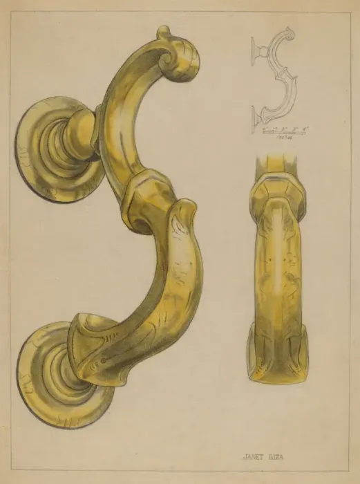 Framed Print : Door Knocker, c. 1936. Creator: Janet Riza Framed Print : Door Knocker, c. 1936. Creator: Janet Riza