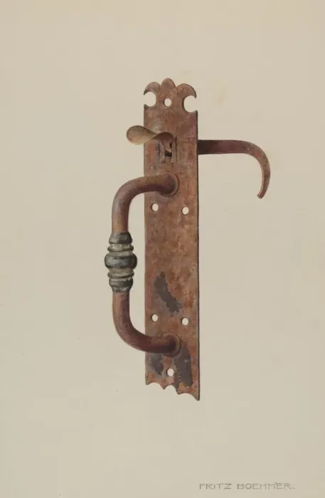 Framed Print : Door Latch, c. 1939. Creator: Fritz Boehmer Framed Print : Door Latch, c. 1939. Creator: Fritz Boehmer
