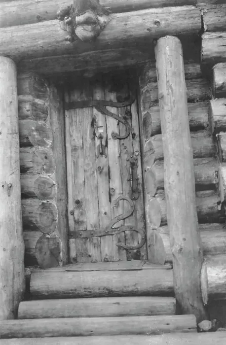 Framed Print : Door of the Log Cabin Club, between c1900 and 1916. Creator: Unknown Framed Print : Door of the Log Cabin Club, between c1900 and 1916. Creator: Unknown