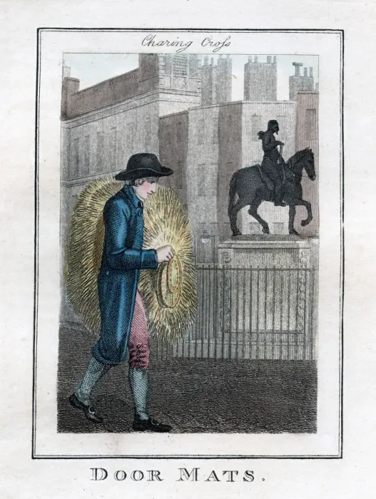 Framed Print : Door Mats, Charing Cross, London, 1805