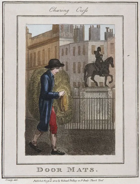 Framed Print : Door Mats, Cries of London, 1804 Framed Print : Door Mats, Cries of London, 1804