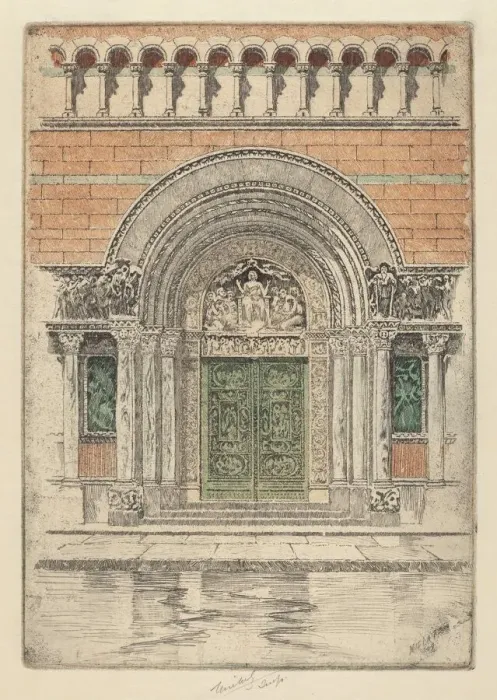 Framed Print : The Door, St. Bartholomew s, 1909. Creator: Charles Frederick William Mielatz Framed Print : The Door, St. Bartholomew s, 1909. Creator: Charles Frederick William Mielatz
