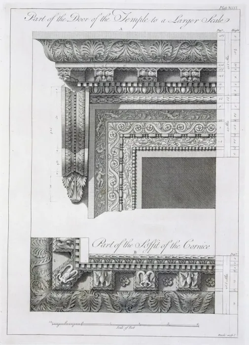 Framed Print : Part of the door of the temple, pub. 1764. Creator: Robert Adam (1728-92) Framed Print : Part of the door of the temple, pub. 1764. Creator: Robert Adam (1728-92)