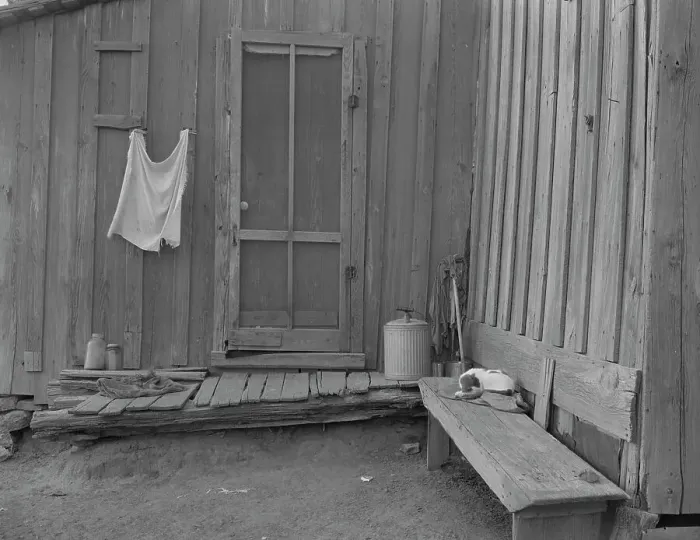 Framed Print : Back door of Texas tenant farmer's house, 1937. Creator: Dorothea Lange Framed Print : Back door of Texas tenant farmer's house, 1937. Creator: Dorothea Lange