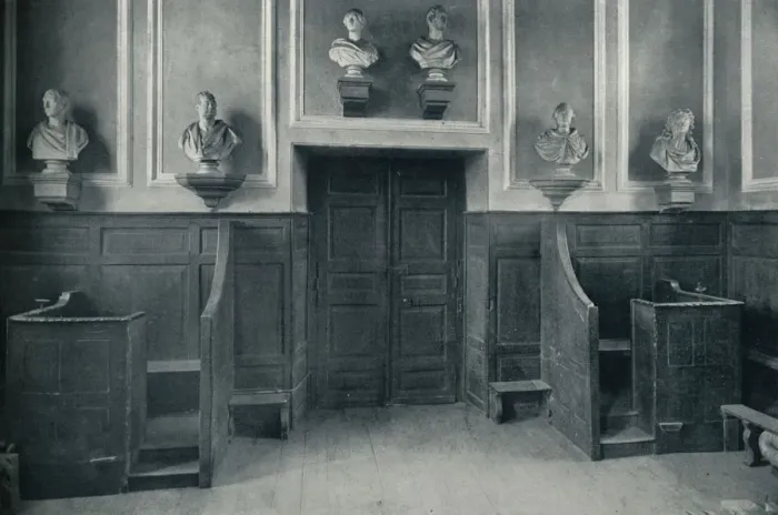 Framed Print : The Door from Upper School to Chapel Stairs, 1926 Framed Print : The Door from Upper School to Chapel Stairs, 1926