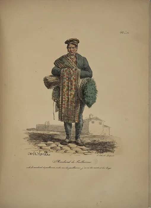 Framed Print : Doormat seller. From the Series Cris de Paris (The Cries of Paris), 1815. Creator: Vernet, Carle (1758-1836). Doormat seller. From the Series Cris de Paris (The Cries of Paris), 1815. Creator: Vernet, Carle (1758-1836) Framed Print : Doormat seller. From the Series Cris de Paris (The Cries of Paris), 1815. Creator: Vernet, Carle (1758-1836). Doormat seller. From the Series Cris de Paris (The Cries of Paris), 1815. Creator: Vernet, Carle (1758-1836)