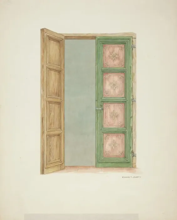 Framed Print : Doors, c. 1939. Creator: Edward Jewett