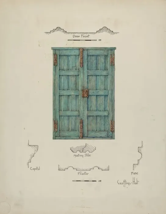 Framed Print : Doors (Inside View), c. 1939. Creator: Geoffrey Holt Framed Print : Doors (Inside View), c. 1939. Creator: Geoffrey Holt