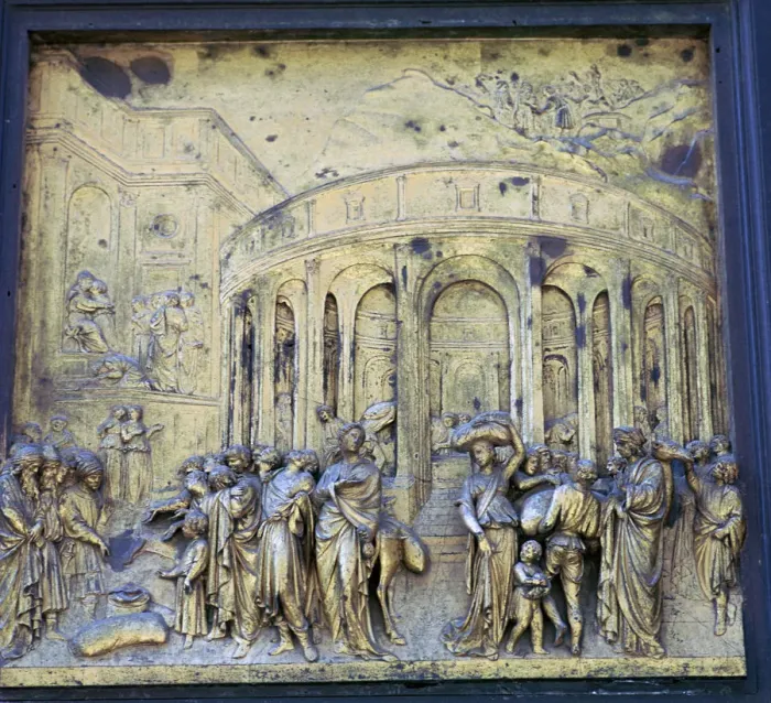 Framed Print : Detail of the Doors of Paradise, 15th century. Artist: Lorenzo Ghiberti Framed Print : Detail of the Doors of Paradise, 15th century. Artist: Lorenzo Ghiberti