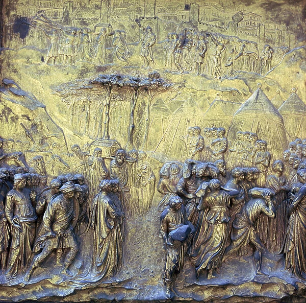 Detail of the doors of Paradise showing the Israelites at Jericho, 15th century. Artist: Lorenzo Ghiberti