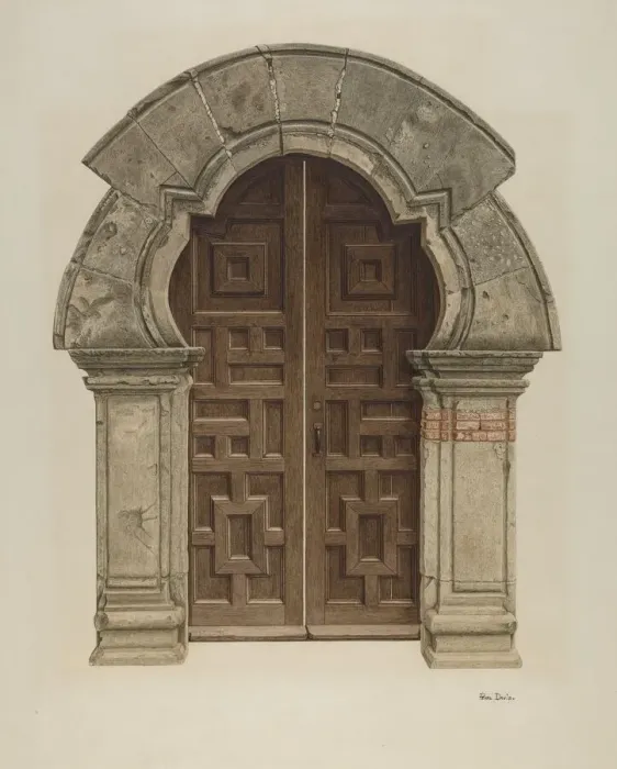Framed Print : Doorway, 1935  /  1942. Creator: Pearl Davis