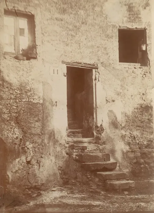 Framed Print : Doorway Into Crumbling Brick Building, 1850s. Creator: Unknown Framed Print : Doorway Into Crumbling Brick Building, 1850s. Creator: Unknown