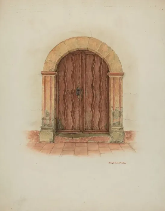 Framed Print : Doorway and Doors, 1938. Creator: R. J. De Freitas Framed Print : Doorway and Doors, 1938. Creator: R. J. De Freitas