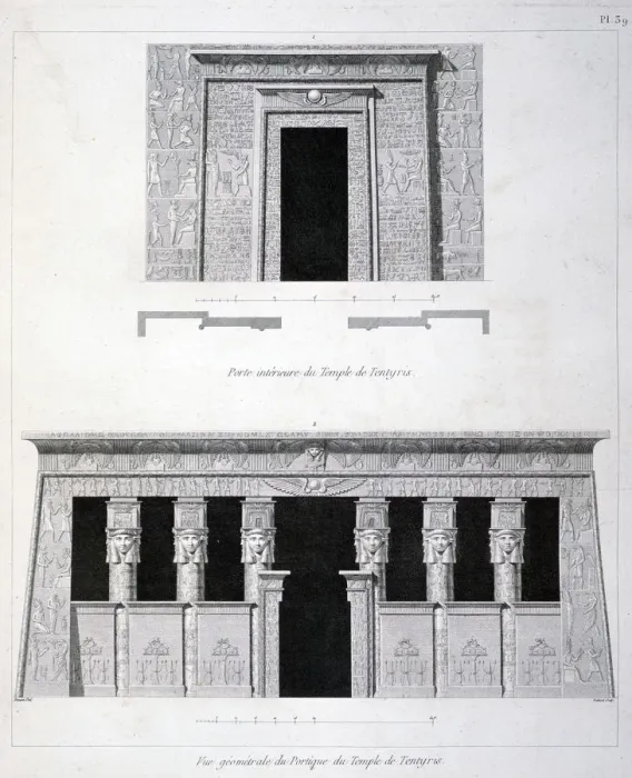 Framed Print : A Doorway and Gantry at the Temple of Tentyris, 19th century. Artist: Vivant Denon Framed Print : A Doorway and Gantry at the Temple of Tentyris, 19th century. Artist: Vivant Denon