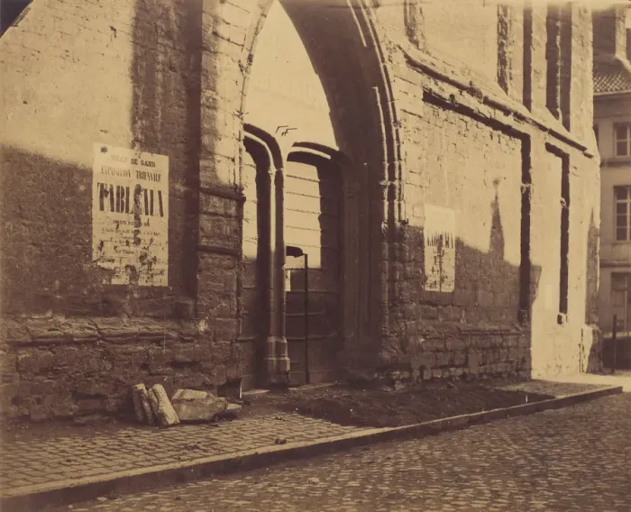 Framed Print : [Doorway of Predikheevenkerk, Gent, Belgium], ca. 1858. Creator: Charles D Hoy