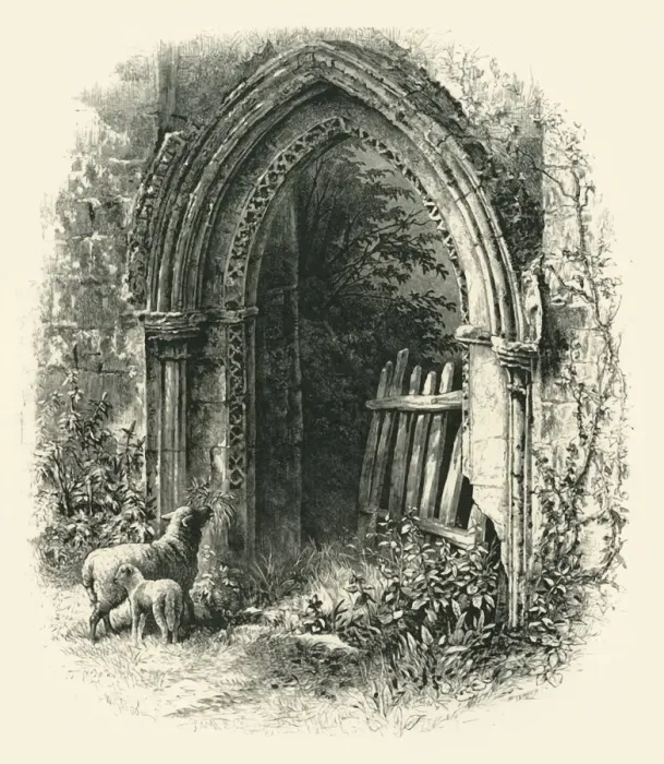 Framed Print : Doorway at Rivaux Abbey, c1870 Framed Print : Doorway at Rivaux Abbey, c1870