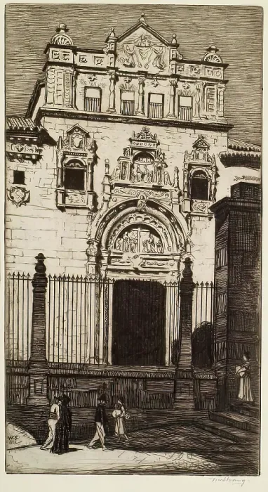 Framed Print : The Doorway Of Santa Cruz, Toledo, 1913. Creator: William Strang Framed Print : The Doorway Of Santa Cruz, Toledo, 1913. Creator: William Strang