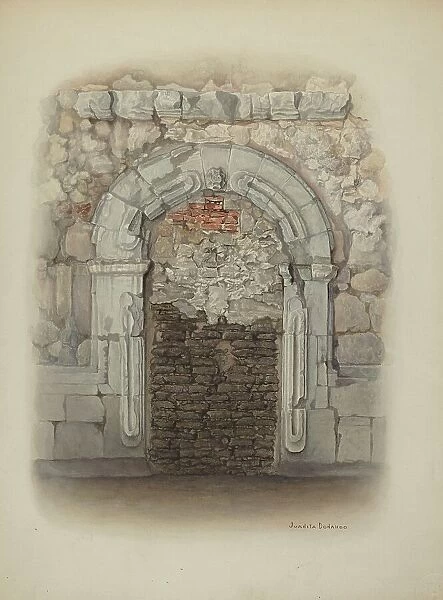 Doorway, Stone, c. 1940. Creator: Juanita Donahoo
