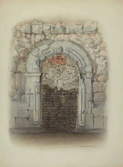 Framed Print : Doorway, Stone, c. 1940. Creator: Juanita Donahoo Framed Print : Doorway, Stone, c. 1940. Creator: Juanita Donahoo