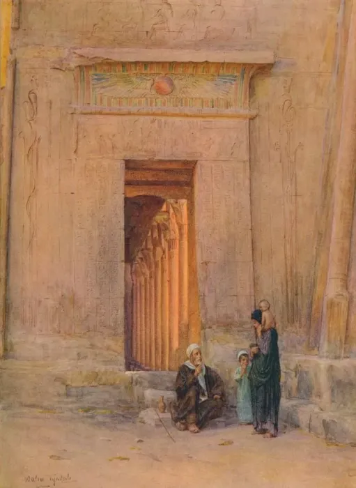 Framed Print : Doorway in the Temple of Isis, c1905, (1912). Artist: Walter Frederick Roofe Tyndale Framed Print : Doorway in the Temple of Isis, c1905, (1912). Artist: Walter Frederick Roofe Tyndale