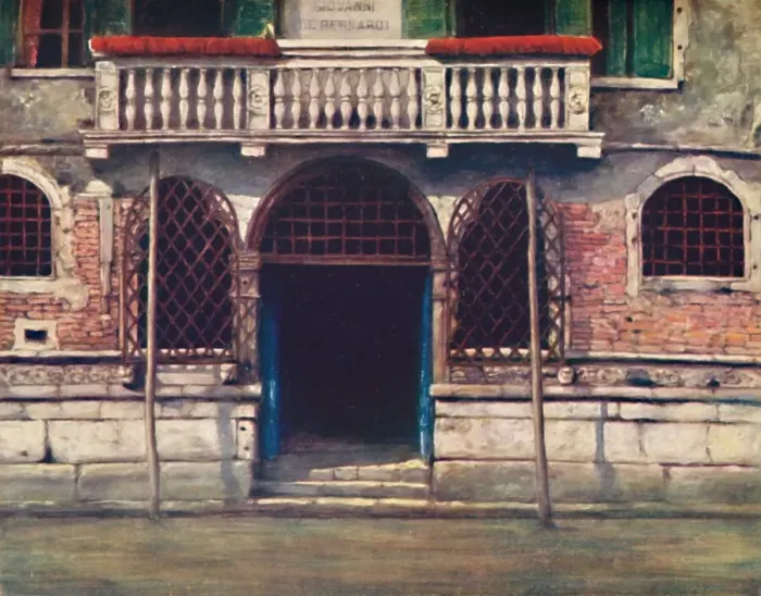 Framed Print : A Doorway, Venice, 1903. Artist: Mortimer L Menpes Framed Print : A Doorway, Venice, 1903. Artist: Mortimer L Menpes