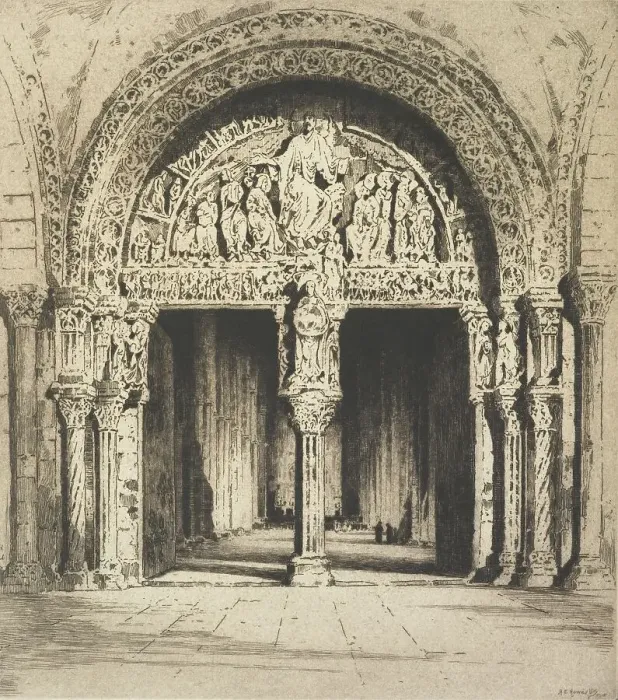 Framed Print : The doorway, Vézelay, France, 1915. Creator: Albany E Howarth Framed Print : The doorway, Vézelay, France, 1915. Creator: Albany E Howarth