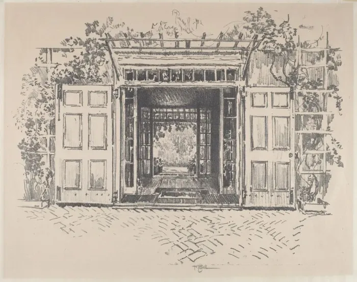 Framed Print : Doorway, Wyck, 1912. Creator: Joseph Pennell Framed Print : Doorway, Wyck, 1912. Creator: Joseph Pennell
