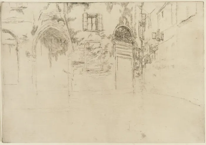 Framed Print : The Two Doorways, 1879-1880. Creator: James Abbott McNeill Whistler Framed Print : The Two Doorways, 1879-1880. Creator: James Abbott McNeill Whistler
